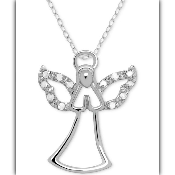 Diamond "Angel" 18" Pendant Necklace 1/10 ct. t.w. - Picture 1 of 3